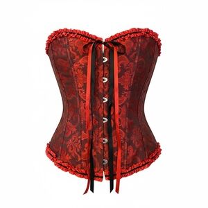 Red and Black Corset Top adjustable size 2x large